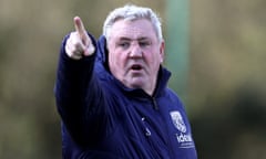 Steve Bruce at a West Brom training session this month.