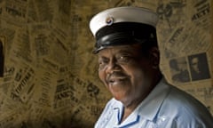 New Orleans resident and legendary pianoman Fats Domino pauses a moments for a photo after meeting with reporters 19 August 2007 to talk about his new 2- disk album "Goin' Home: A Tribute to Fats Domino" to be released 25 September 2007. The album is full of music's superstars with the expected large royalties going to to his Tipitiana's Foundation, with the mission of preserving the musical culture of New Orleans and the building of a lower 9th ward cultural center. AFP photo/Paul J.Richards (Photo credit should read PAUL J. RICHARDS/AFP/Getty Images)