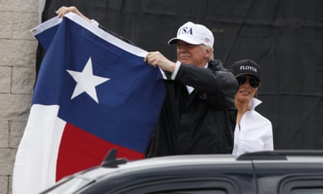 ‘What a turnout!’: Donald Trump visits Texas to view flood damage – video