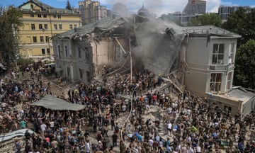 FILE PHOTO: Rescuers work at Ohmatdyt Children's Hospital that was damaged during Russian missile strikes, in Kyiv<br>FILE PHOTO: Rescuers work at Ohmatdyt Children's Hospital that was damaged during Russian missile strikes, amid Russia's attack on Ukraine, in Kyiv, Ukraine July 8, 2024. REUTERS/Oleksandr Ratushniak/File Photo