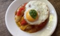 Rachel Roddy's ciambotta – a stew of peppers, potatoes, tomatoes and garlic – that goes really well with pasta, fried egg or feta.