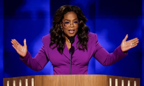 Oprah Winfrey takes a swipe at JD Vance during surprise Democratic convention speech – video