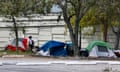 tents near a parking lot