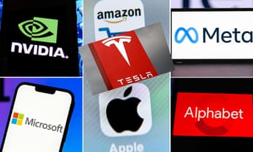 Logos of: Nvidia, Microsoft, Tesla, Apple, Amazon, Alphabet and Meta