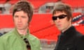 Noel (left) and Liam Gallagher at Wembley Stadium in 2008.