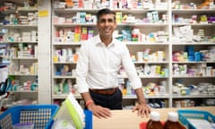 Rishi Sunak visiting his family's former pharmacy in Southampton.