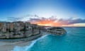 Tropea’s old town and Rotonda beach at sunset