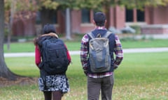 College students walking on campus