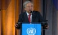The UN secretary general delivered dire scientific warnings of global heating 