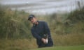 Justin Rose chips on to the 5th green during his third round.