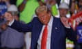 Republican presidential nominee and former U.S. President Donald Trump holds a rally in Johnstown<br>Republican presidential nominee and former U.S. President Donald Trump gestures during a campaign rally at the Cambria County War Memorial Arena in Johnstown, Pennsylvania, U.S. August 30, 2024. REUTERS/Brian Snyder