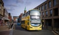 A Bee Network yellow bus in Bolton.