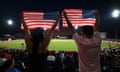 USA fans show their support in the T20 Cricket World Cup match against Canada.