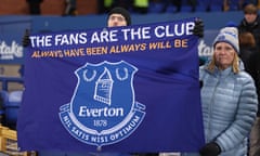 Everton fans hold up a protest banner