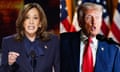 a side-by-side image of Kamala Harris and Donald Trump