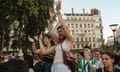 A rally at Place de la République, Lyon, after the results of the second round of the 2024 legislative elections were announced.