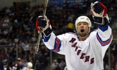 Chris Simon during his time with the New York Rangers. He played for six other NHL franchises.