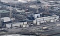 An aerial view of the Fukushima Daiichi nuclear power plant.