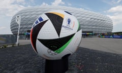 A giant replica football in Munich