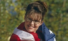 Sarah Palin draped in the American flag