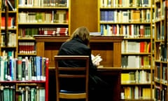 A student in a library