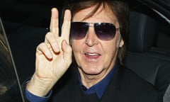 Peace on earth … Paul McCartney at Paris fashion week earlier this month.