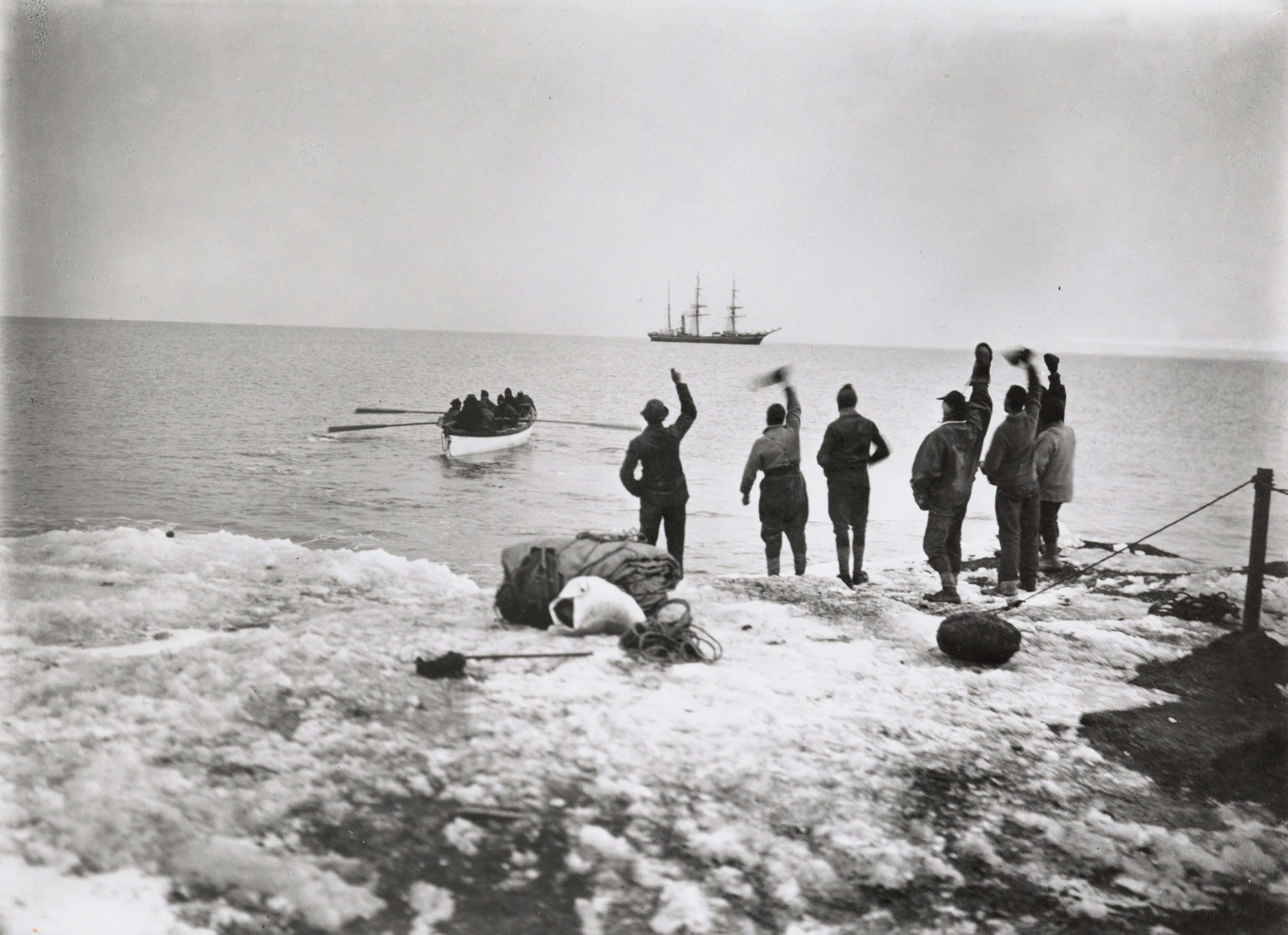 South Pole expedition members in Antarctica