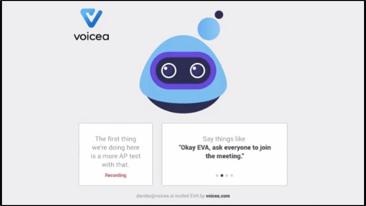 EVA by Voicea can respond to spoken commands