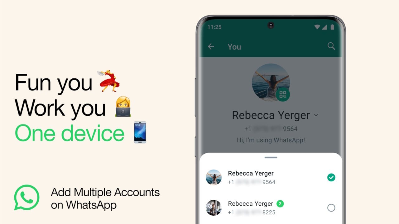 WhatsApp 2 account 1 device