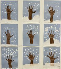 Winter Hand Print Tree with Snowy Fingerprints