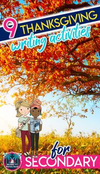 Read about NINE engaging Thanksgiving writing activities for secondary ELA. #Thanksgivingwritingactivities #secondaryela