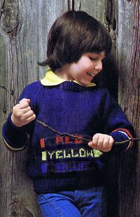 Vintage 70s Boys Crayon Classic Crew Neck Pullover Sweater Knitting Pattern    Sizes 2-6 Chest 21-24 Inches    This is a digital reproduction for