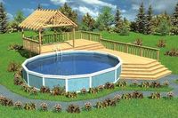 Luxury Split-Level Pool Deck With Trellis - Plan 90005 | Family Home Plans