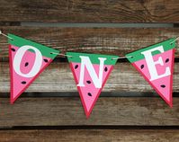 ONE Watermelon High Chair Banner - One In A Melon Party, First Birthday, Baby Shower, Birthday Party, Photo Prop, Watermelon Party