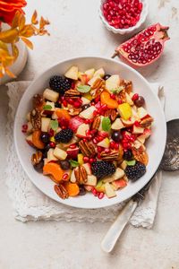 This Fall Fruit Salad is perfect for the holiday table. It's colorful, full of flavor, and healthy. Sweet, juicy, and crisp, it's the dessert salad that will leave everyone craving seconds!