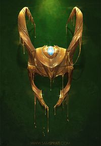 THis would make a marvelous card  Marvel Comics Gilded Iron Man And Loki Illustrations by Sam Spratt