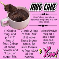 Delicious and easy mug cake recipe.