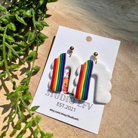 Pride Earrings, Gay Pride Earrings, Rainbow Earrings, Lightweight Earrings, Clay Earrings by StudioEFV on Etsy