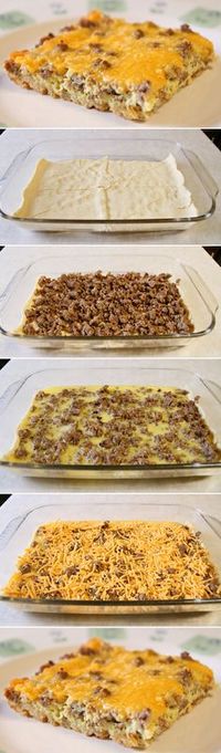 Breakfast Casserole. Our favorite breakfast for dinner! You can also make ahead and pop into the oven in the morning.