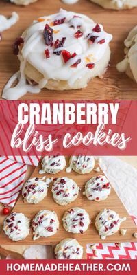 If Starbucks cranberry bliss bars are your jam, you’re going to love this homemade spin on a classic, these Cranberry Bliss Cookies!