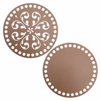 Kit de Base de MDF para Crochê Redonda - Lisa e Mandala Coração - 15 cm - emporiojanial