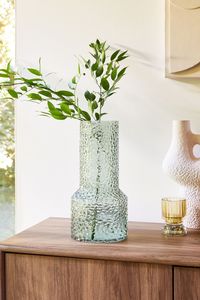 Green Textured Glass Medium Vase - Image 1 of 4