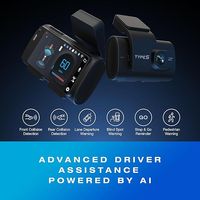 4K Dash Cam with ADAS, Collision Warnings, Lane and Pedestrian Detection, Vehicle Departure Reminders, Front Rear Smart Incident Video Surveillance, SD card
