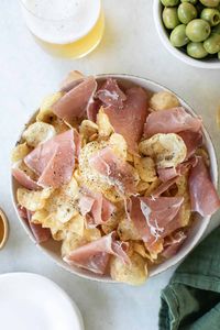 Truffle Potato Chip Prosciutto Appetizer