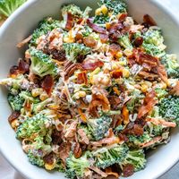 Broccoli + Fresh Corn + Bacon Salad | Clean Food Crush