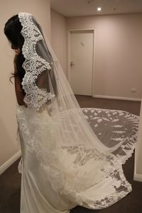 REANNA Mantilla Wedding Veil, Cathedral Mantilla Wedding Veil, 1 Tier Cathedral Mantilla Lace Veil,lace Mantilla Veil in Cathedral, Lace - Etsy