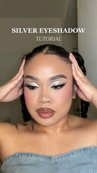 silver look, silver makeup aesthetic, aesthetic, makeup, silver party makeup, silver soft makeup, silver aesthetic, silver eyeshadow