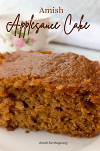 Very easy-to-make, moist and delicious homemade cake with the flavor of apples and spices. Amish cake recipe, easy and quick to make cake from scratch, applesauce cake