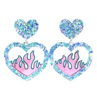 Crystal Flame Heart Earrings | Haus of Dizzy | Hand made bling