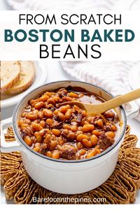 A delicious homemade recipe for Boston Style Baked Beans made completely from scratch. This easy recipe uses very simple ingredients and comes together quickly.